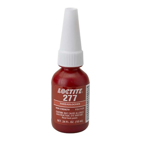Loctite 10 ml 277 Series High-Strength Threadlocker, Red Liquid 442-231089